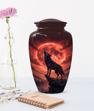 Wolf Urn for Dad – Custom Howling Wolf Cremation Urns for Ashes