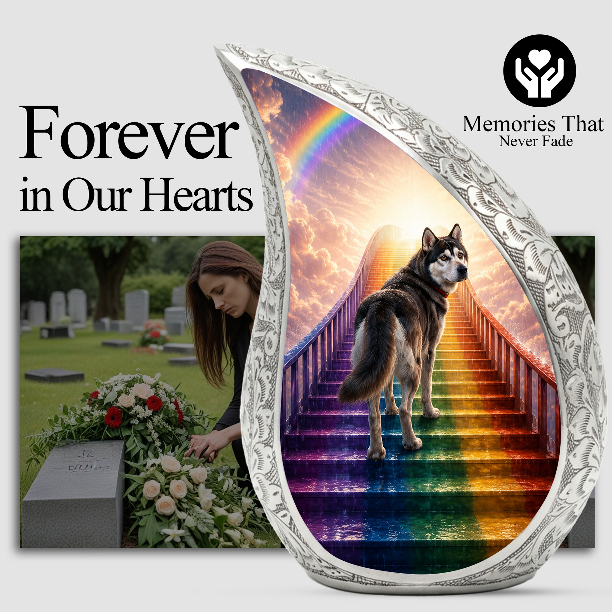 Dog Heaven Urn for Human Ashes | Personalized Dog Memorial & Adult Cremation Urn