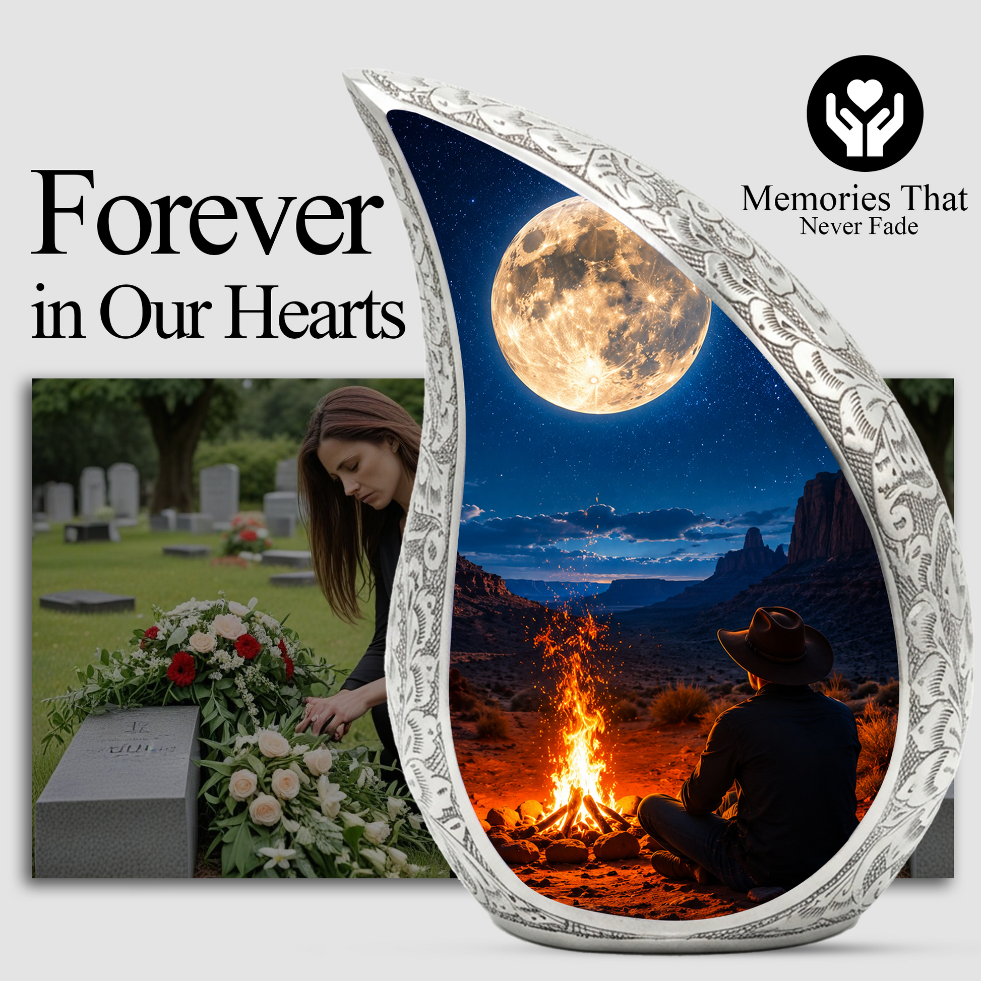 Men Urn for Dad & Father | Cremation Urns for Adult Male | Keepsake & Personalized Memorial Urn