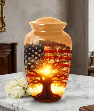 American Patriotic Memorial Large Urn - Keepsake Urn for Ashes