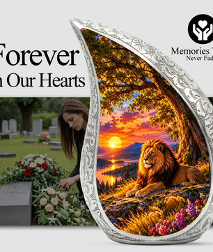 Lion Cremation Urn for Ashes, Lion Memorial Urn, Personalized Adult Cremation Urn