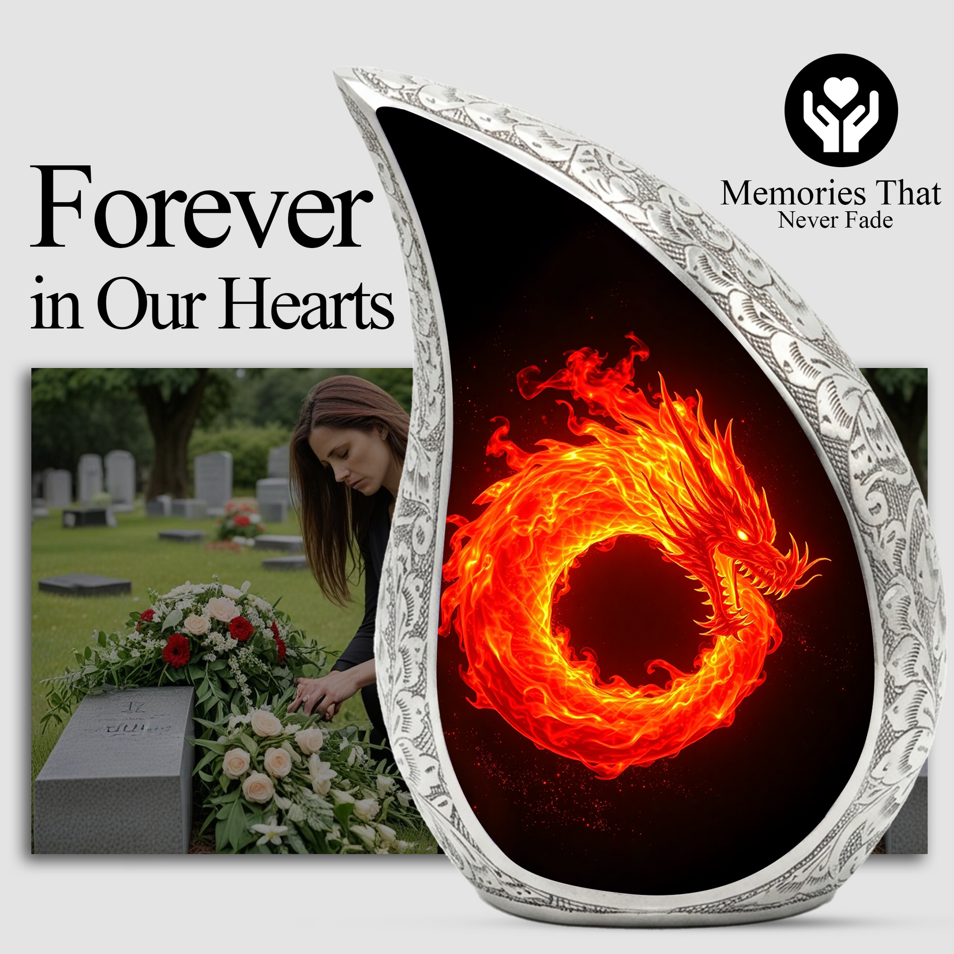 Dragon Memorial Urn for Dad | Adult Cremation Urn for Ashes