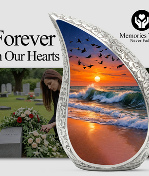 Ocean Sunset Adult Urn for Human Ashes – Premium Ocean Sunset Cremation Urn