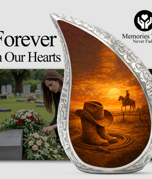 Western Urn for Human Ashes| Cowboy Urn |Personalized Urn for Dad