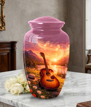 Guitar Urn for Mom - Music Memorial Large Urn for Women| Keepsake Urn For Ashes