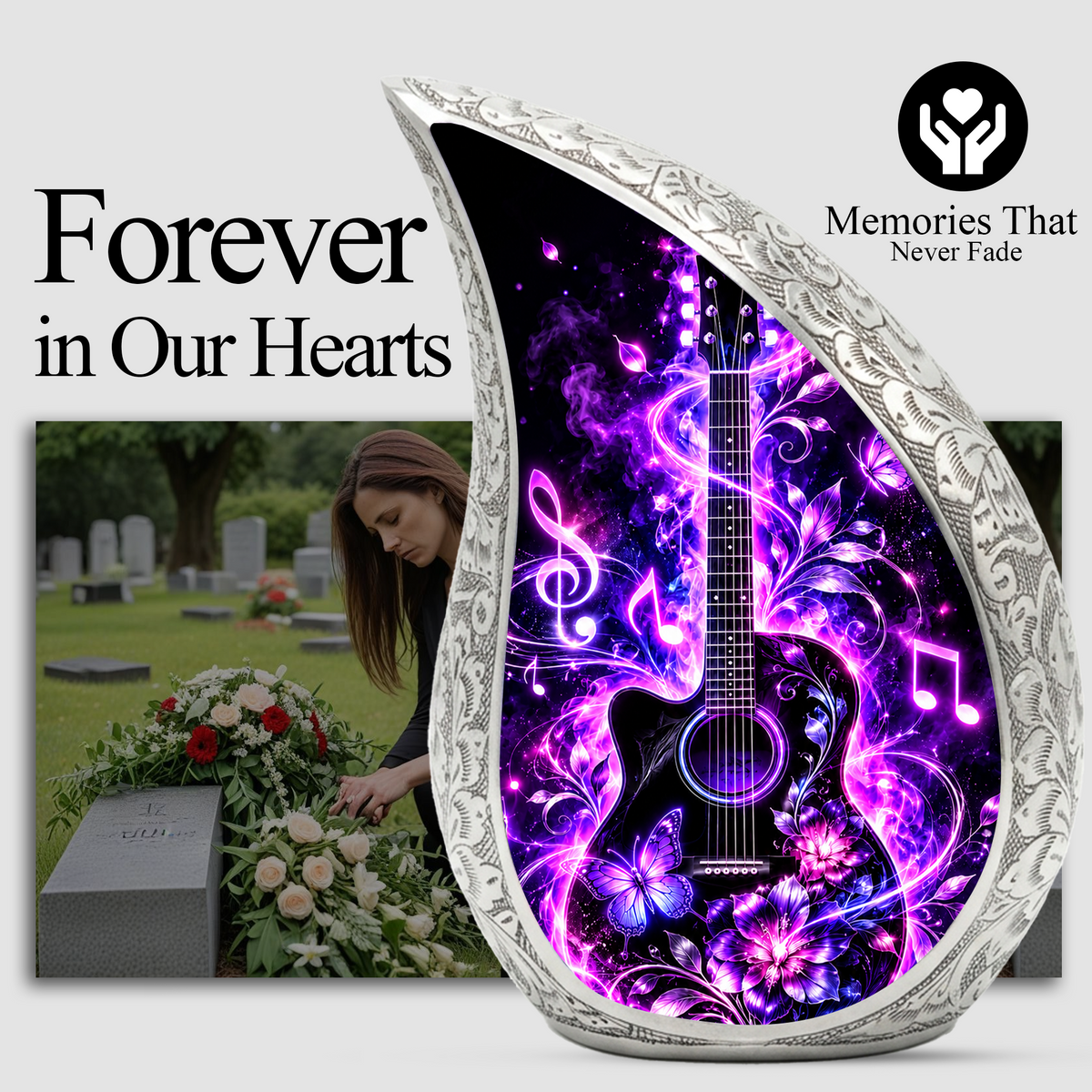 Guitar Adult Urn for Ashes, Music Lover Keepsake  Cremation Urn for Human Ashes