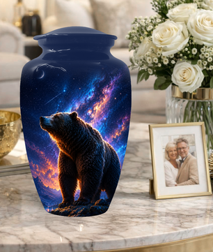 Bear Cremation Urn for Dad Ashes - Wildlife Memorial Extra Large Keepsake Urns