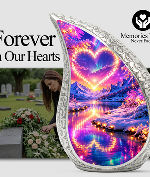 Heart Landscape Urn for Mom – Personalized Cremation Urn for Human Ashes | Beautiful Memorial Urns for Women