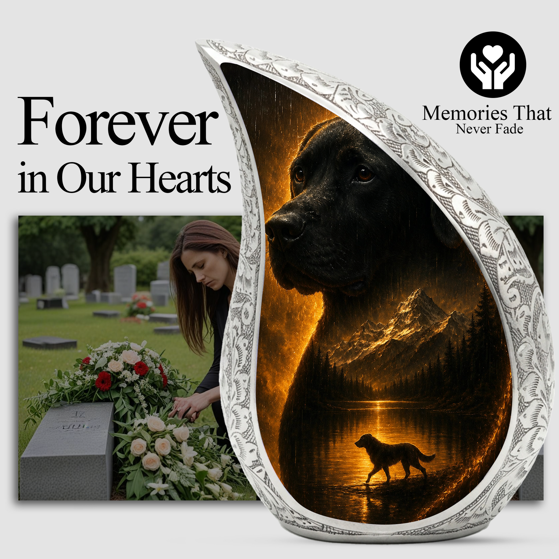 Dog Urn for Human Ashes | Beautiful Dog Memorial Adult Cremation Urn