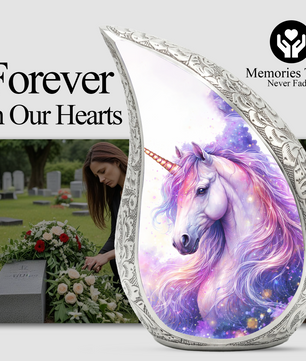 Unicorn Memorial Urn for Child | Personalized Baby Memorial Urn