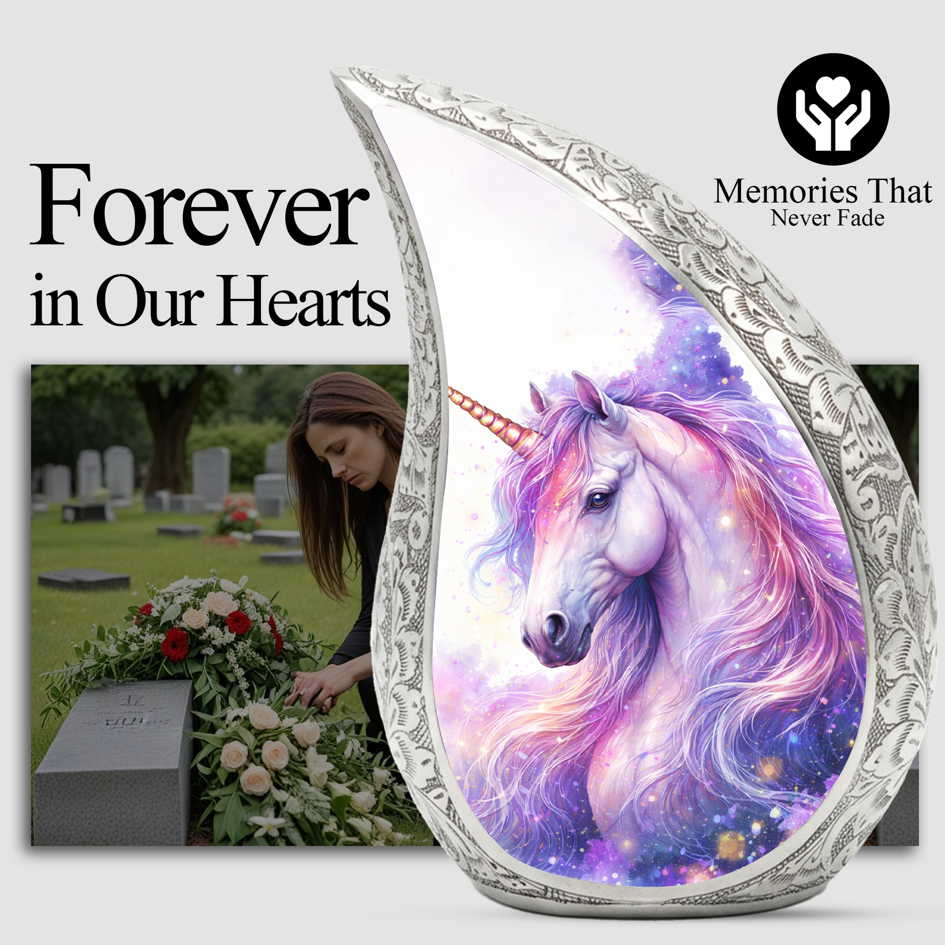 Unicorn Memorial Urn for Child | Personalized Baby Memorial Urn