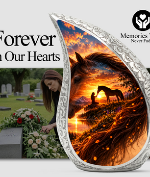Horse Cremation Urn for Ashes, Horse Memorial Urn, Keepsake Adult Cremation Urn