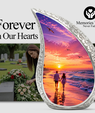 Beach Sunset Urn for Human Ashes | Ocean Sunset Cremation Urn