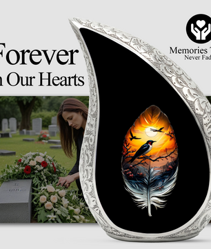 Feather Memorial Urn for Mom – Personalized Cremation Urn for Human Ashes | Beautiful Urns for Women