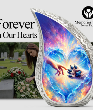 Heavenly Paw Adult Urn for Human Ashes – Heart Memorial Adult Cremation Urn