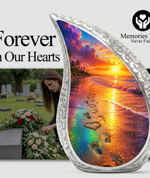 Ocean Beach Sunset Urn for Human Ashes | Beautiful Beach Cremation Urn,