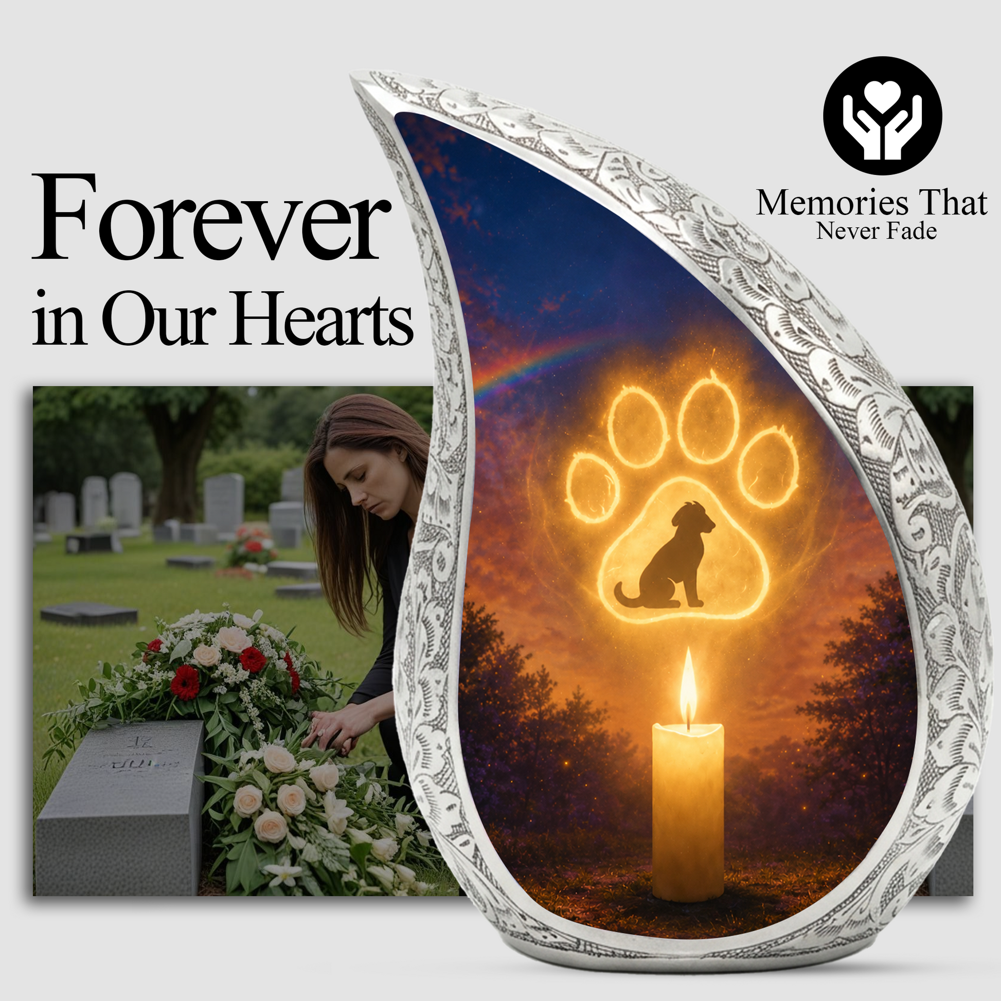 Dog Paw Urn for Human Ashes | Personalized Dog Paw Cremation Urn | Unique Adult Memorial
