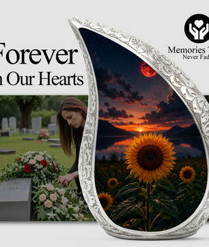 Sunflower Urn for Human Ashes | Beautiful Floral Cremation Urn for Mom & Women