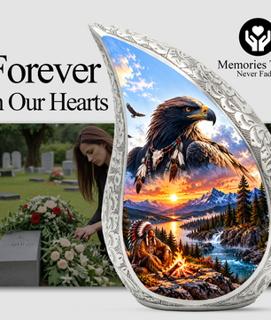 Eagle Adult Urn for Ashes, Native American Eagle Cremation Urn for Human Ashes