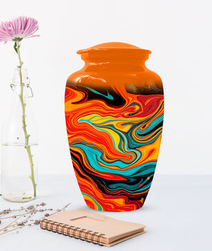 Abstract Art Cremation Urn for Ashes – Custom Colorful Memorial Urns for Men & Women