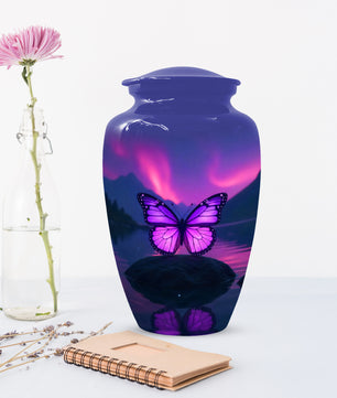 Purple Butterfly Urn for Human Ashes | Purple Butterfly Cremation Urn