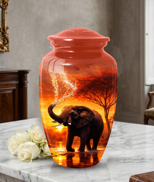 Elephant Urn for Dad- Cremation Large Urn for Ashes Adult Male | Keepsake Urn For Dad