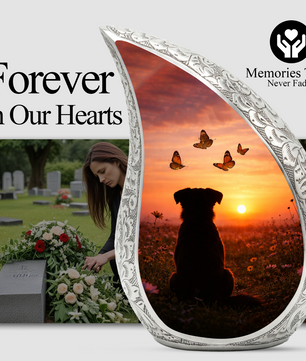 Dog Sunset Urn for Human & Pet Ashes – Personalized Dog Urn