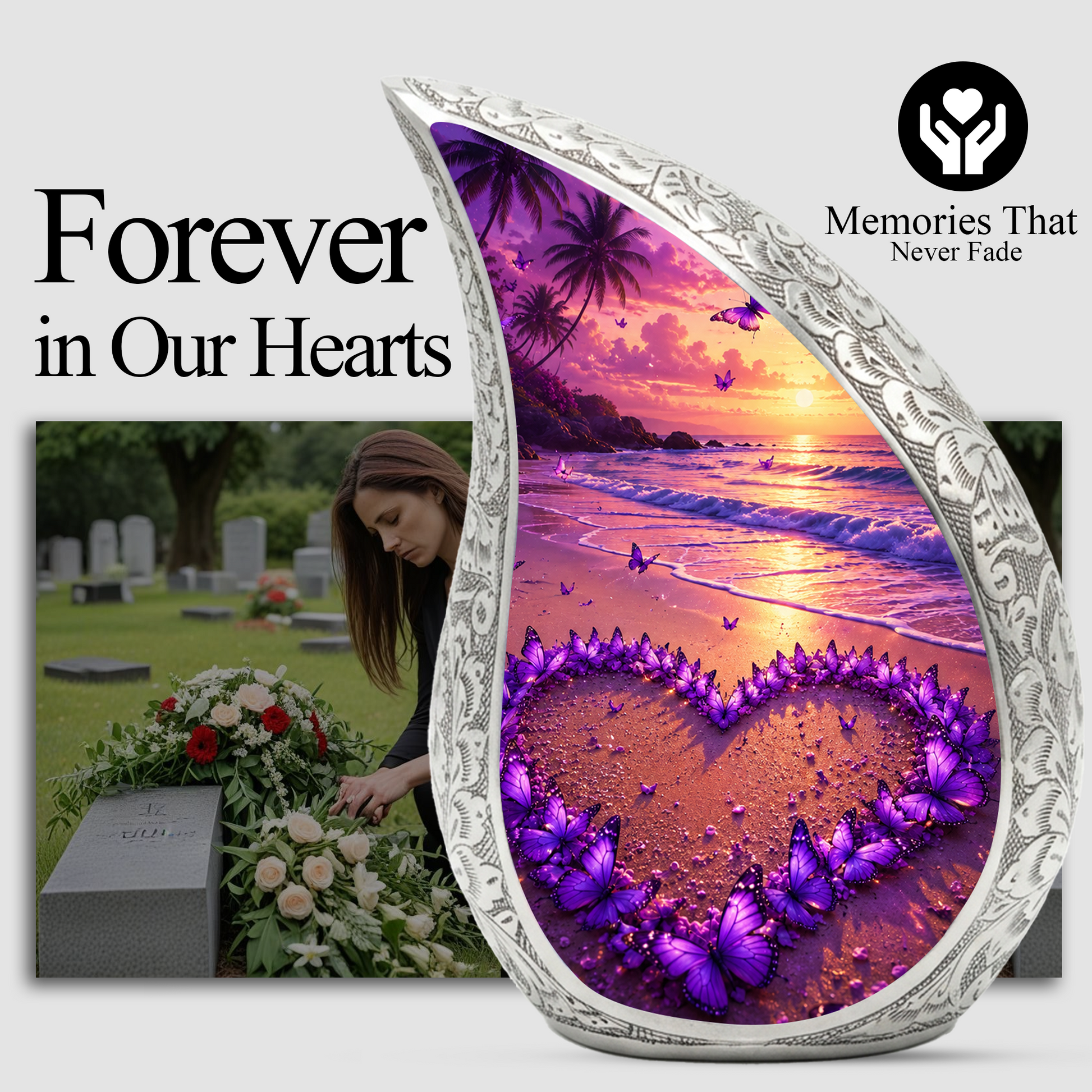 Beach Butterfly Urn for Human Ashes | Beach Urns, Ocean Wave Cremation Urn