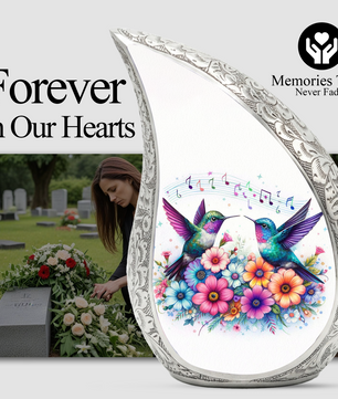 Beautiful Hummingbird with flowers Cremation Urn for Adult Ashes