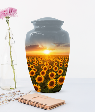 Sunflower Urn for Ashes, Custom Cremation Urn, Memorial Urn for Mom