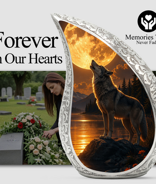 Wolf Adult Urn for Human Ashes – Moonlight Adult Cremation Urn