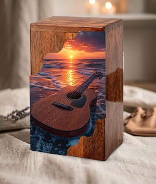 Guitar Cremation Urns for Human Ashes | Adult Urns for Ashes | Wooden Cremation Urn