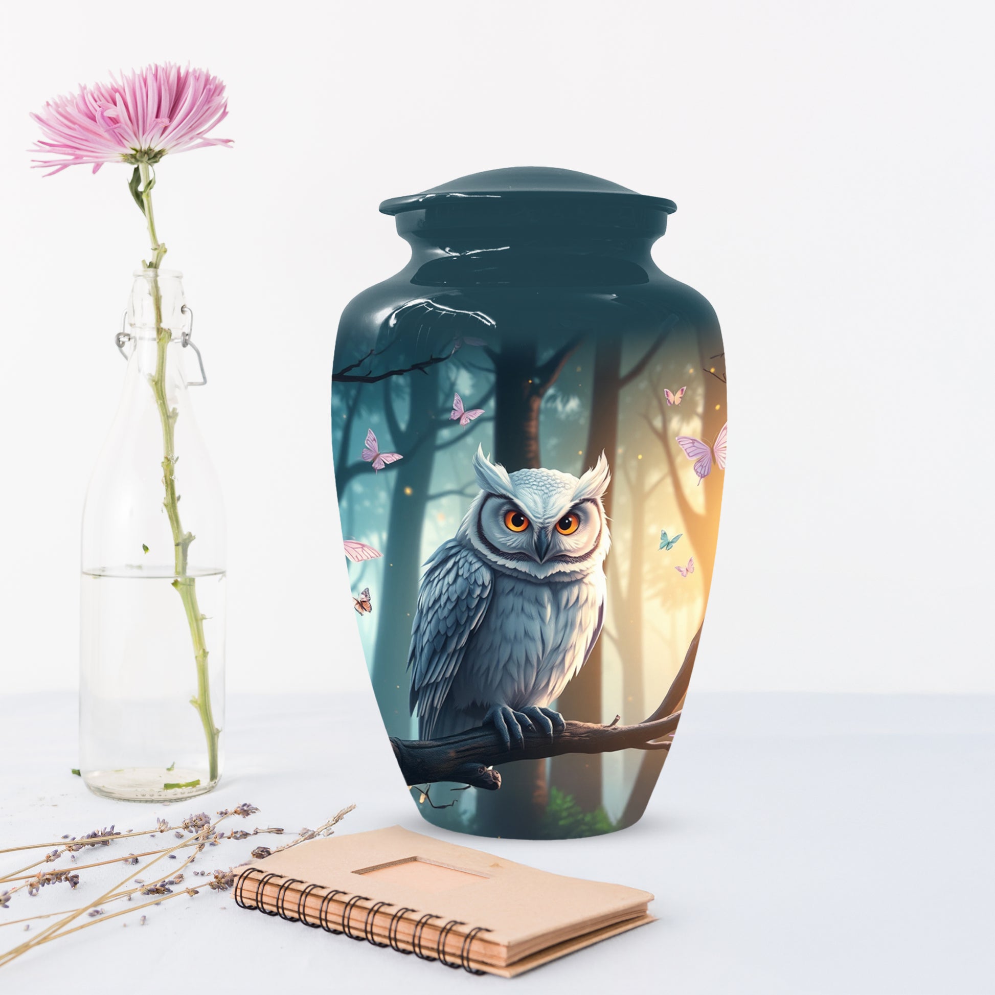 Snowy Owl Urn for Mom – Custom Owl Cremation Urns for Ashes | Adult Female Funeral Keepsake