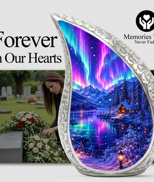 Aurora Borealis Cremation Urn for Mom & Women | Beautiful Keepsake Urn for Mom, Mother, Sister & Daughter