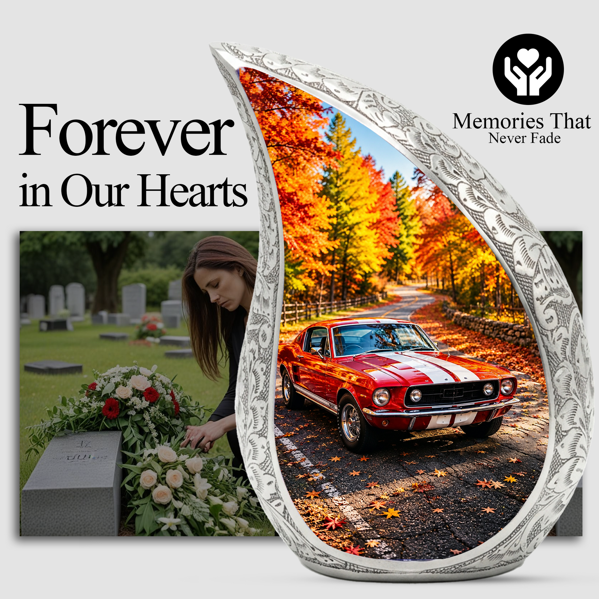 Classic Muscle Car Memorial Urn for Dad, Vintage Car Funeral Urn