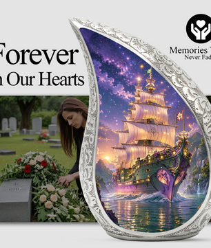 Pirate Ship Urn for Human Ashes | Nautical Adult Cremation Urn | Pirate Ship Memorial Urn for Adult Ashes
