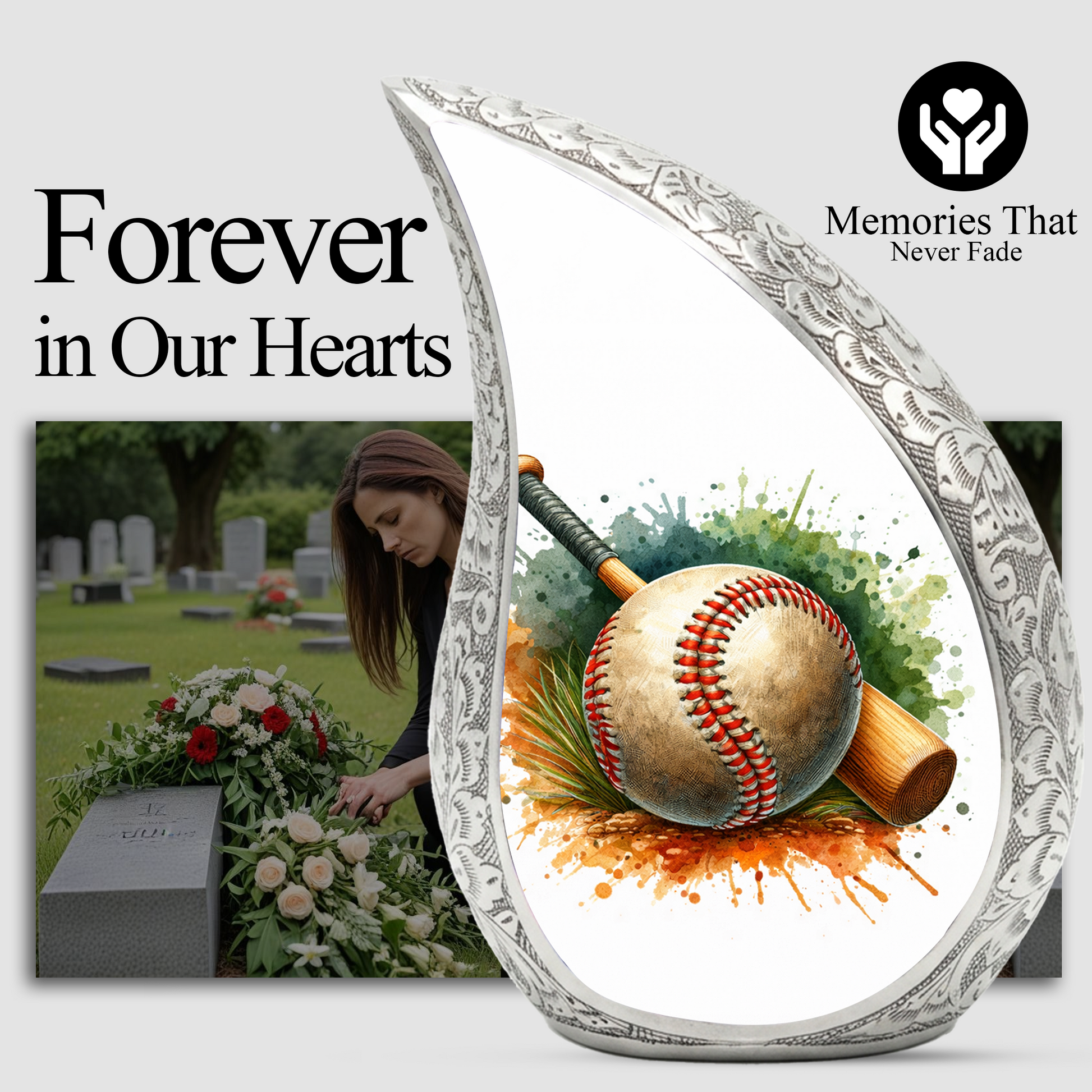 Baseball Urn for Dad, Adult Cremation Urn for Human Ashes