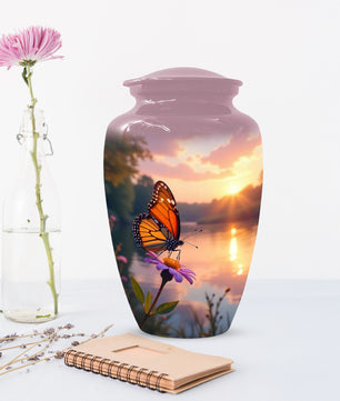 Butterfly Sunshine Urn for Human Ashes | Butterfly Sunrise Cremation Urn