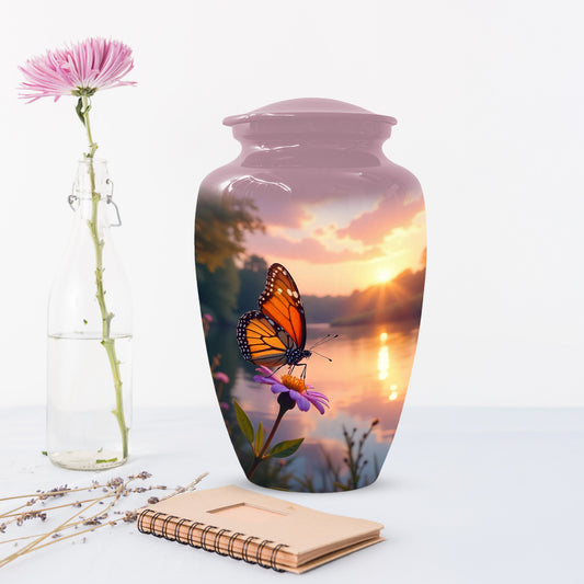 Butterfly Sunshine Urn for Human Ashes | Butterfly Sunrise Cremation Urn