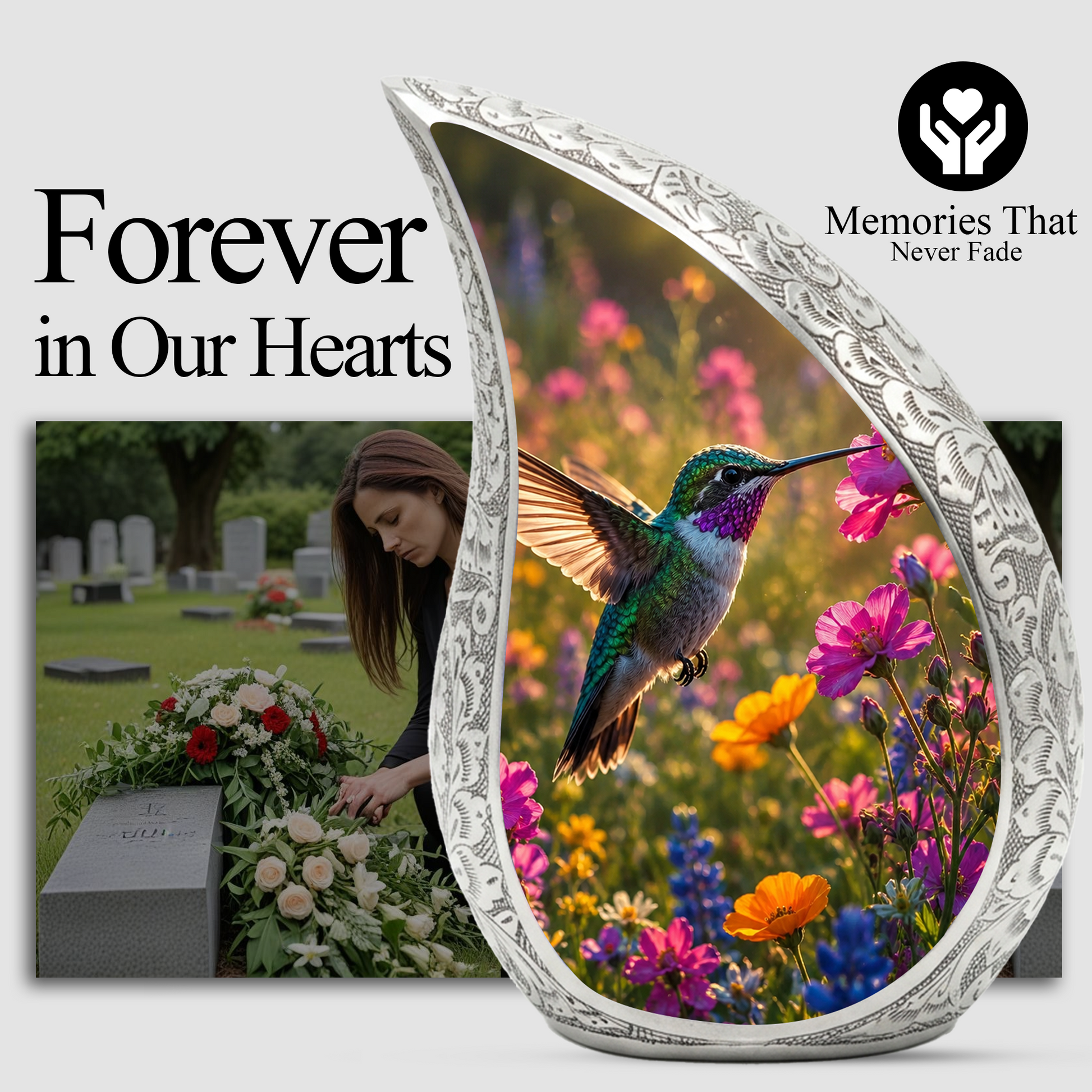Hummingbird Urn for Human Ashes – Beautiful Adult Cremation Urn