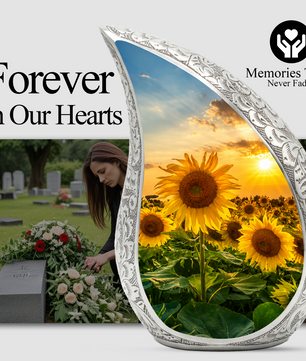 Sunflower Urn for Human Ashes | Beautiful Sunflower Cremation Urn for Mom & Women