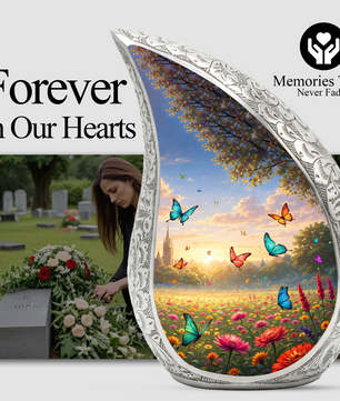 Butterfly Sunflower Adult Urn for Human Ashes – Premium Butterfly & Sunflower Cremation Urn