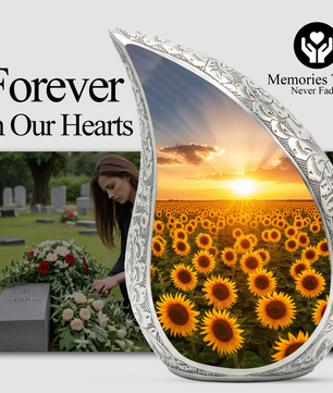 Sunflower Urn for Mom | Sunflower Urn for Human Ashes | Adult Cremation Urn