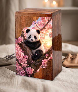Panda Wooden Cremation Urn – Wooden Urn for Human Ashes
