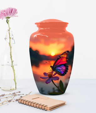 Butterfly Sunset Urn for Human Ashes | Butterfly Sunset Cremation Urn