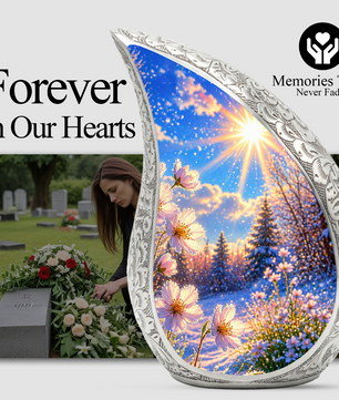 Wildflower Memorial Urn for Mom – Personalized Cremation Urn for Human Ashes | Beautiful Urns for Women