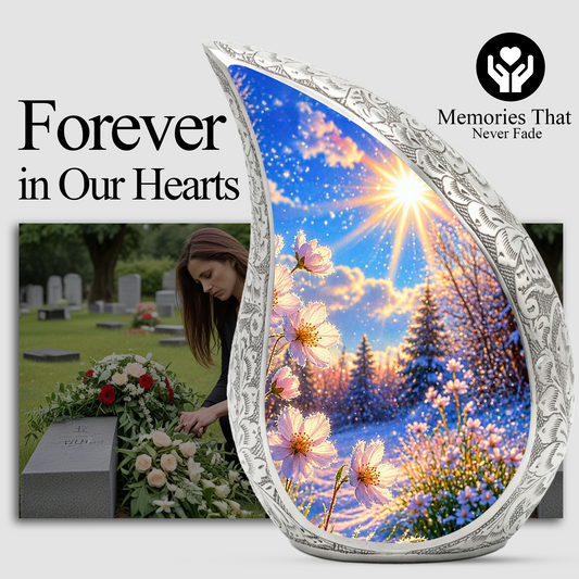 Wildflower Memorial Urn for Mom – Personalized Cremation Urn for Human Ashes | Beautiful Urns for Women