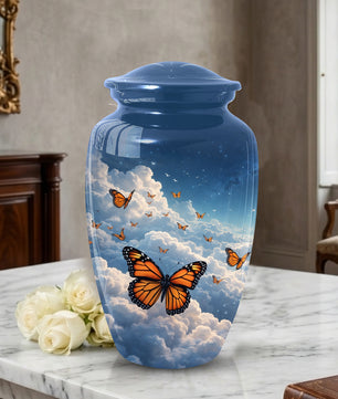 Monarch Butterfly Urn for Mom | Butterfly Cremation  Large Urn for Ashes | Memorial Urn for Women