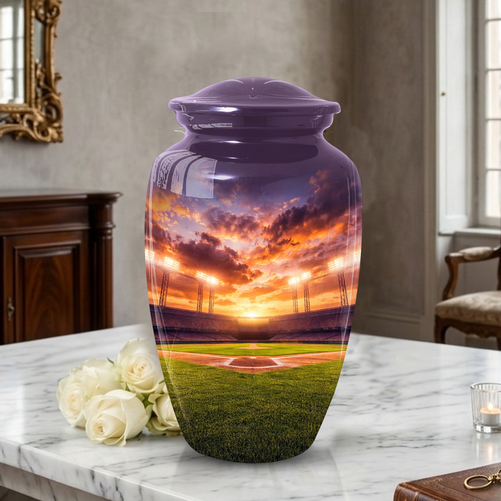 Baseball Stadium Urn for Dad | Cremation  Large Urn Adult Male | Memorial Urn for Father