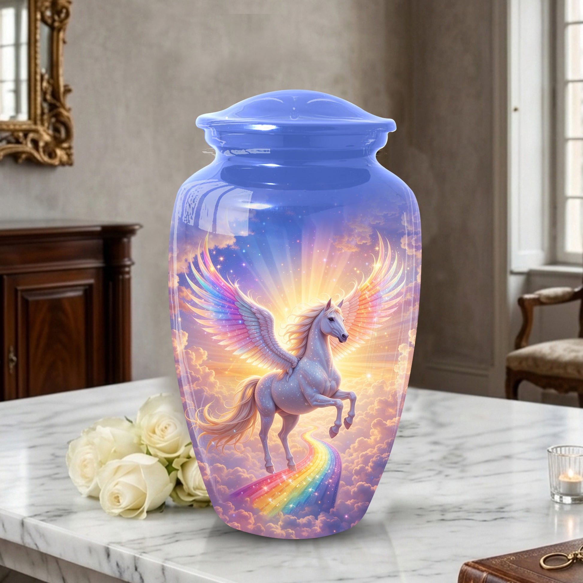 Pegasus Urn for Mom, Angel Horse Memorial Large Urn| Adult Female Cremation Urn